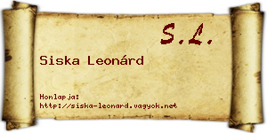 Siska Leonárd névjegykártya