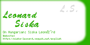 leonard siska business card